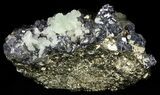 Gleaming Pyrite With Galena and Calcite Crystals - Peru #59599-2